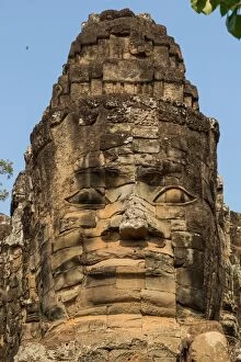 Images Dated 17th April 2015: Face on the South Gate Angkor Thom