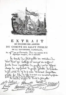 Convents Prints: Facsimile of a decree of the Welfare Committee