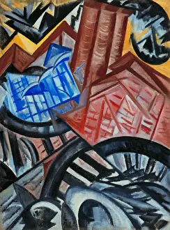 Womens Art Prints: Factory and the Bridge. Artist: Rozanova, Olga Vladimirovna (1886-1918)