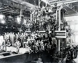 Floor Prints: Factory Floor Showing Workers