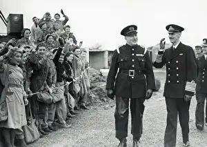 Haakon Vii Prints: Factory Girls Cheering King of Norway (Right)