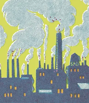 Illustratio Prints: Factory and Pollution