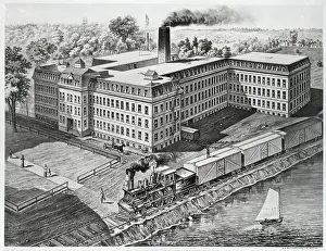 Behind Prints: Factory With Railroad In Back