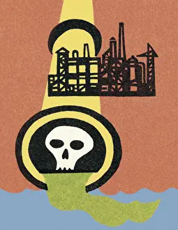 Factory Prints: Factory Spilling Toxic Waste