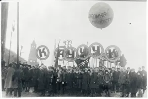 Factory Workers Attending Rally