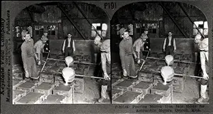 Michigan Prints: Factory Workers Pouring Molten Steel