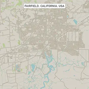 Fairfield Prints: Fairfield California US City Street Map