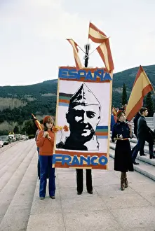Falangists With Franco Poster