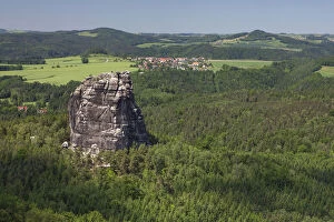 Images Dated 24th May 2012: Falkenstein rock in the Elbe Sandstone Mountains, Saxony, Germany, Europe
