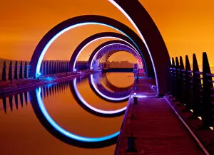 Falkirk wheel at night