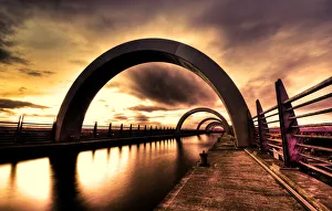 Falkirk Wheel Collection: Falkirk wheel at sunset