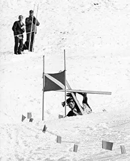 Olympia Prints: Fall of downhill winner Egon Zimmermann 1964