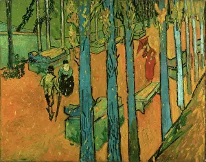Van 1853 1890 Prints: Falling Leaves Les Alyscamps