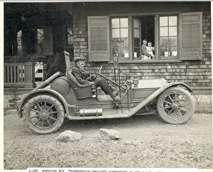 Famed Cartoonist In His Automobile