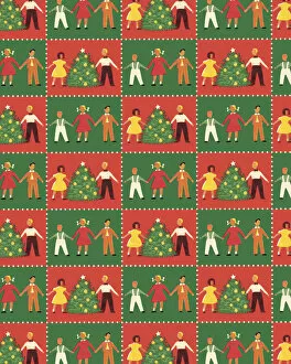 Pattern Artwork Illustrations Gallery: Family Christmas Pattern