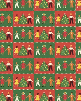 Pattern Artwork Illustrations Gallery: Family Christmas Pattern