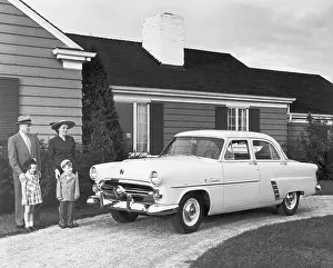 Coupe Prints: Family in Driveway with Their Ford