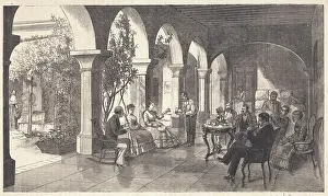 Family Enjoying Tea Service on Their Porch