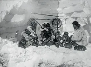 Teenage Girl Prints: Family of Eskimos in Igloo