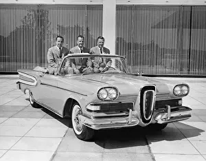 Dearborn Prints: Three Family Ford Executives in Convertible