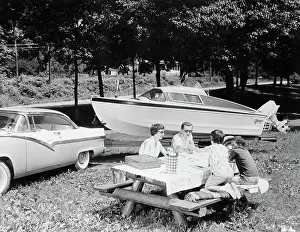 Outing Prints: Family Having a Picnic