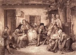 Family Huddled at Home