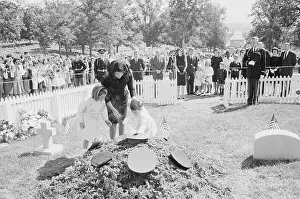 Family at John F. Kennedy's Grave