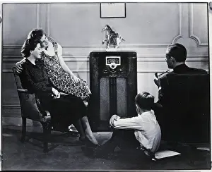 Family Listening to Radio