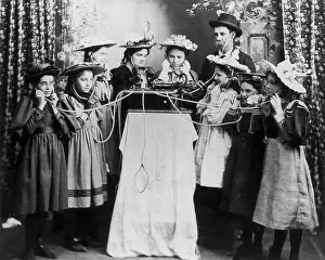 Family Listens To Radio Through Hedphone