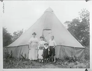 Loss Prints: Family Posing in Front of Tent