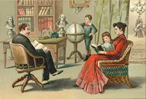 Library Prints: A Family Reading Together