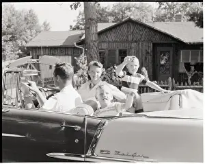 Bel Air Prints: Family Riding in Bel Air Convertible