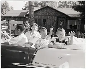 Parents Prints: Family Riding In Convertible