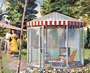 Gazebo Prints: Family and Screened Gazebo