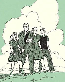 Girl Collection: Family Walking