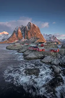 Hamnoy Fishing Village Lofoten Island Prints: Famous tourist attraction Hamnoy fishing village on Lofoten Islands