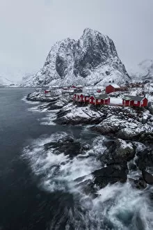 Panorama Gallery: Famous tourist, Hamnoy fishing village on Lofoten Islands, Norway in winter