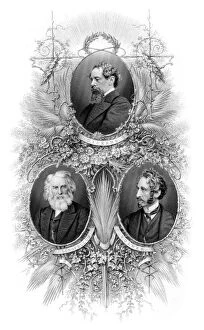 Famous Writers - Dickens, Wadsworth Wadsworth Longfellow & Bulwer