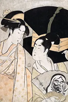 Woodblock Prints: Fan Vendor