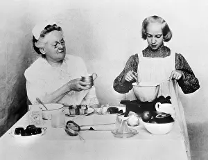 Cooking Prints: Fannie Farmer Watches Student Cook