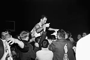Fans Carrying Bob Cousy After NBA Championship