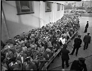 Queue Prints: Fans On Line Standing On Line; Police