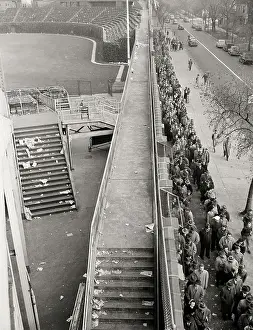 Fans Line Up by Empty Wrigley Field