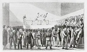 Boxing Through the Ages: A Stunning Visual Journal: Fans Surrounding Boxers in Arena