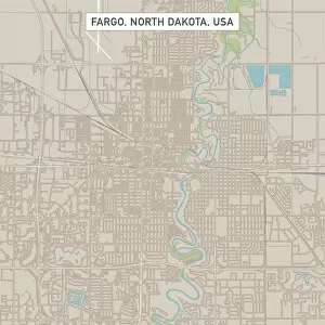 Images Dated 14th July 2018: Fargo North Dakota US City Street Map