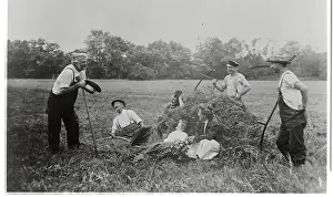 New England Prints: Farmer Relaxing in Haystack