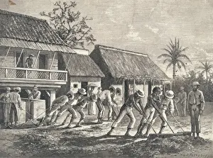 Costa Rica Prints: Farmers Spreading Coffee Beans