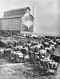 Farmer Prints: Farmers at Steam Operated Grain Elevator