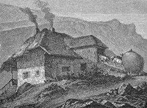 Farmyard Prints: Farmhouse in the Vosges, c. 1870