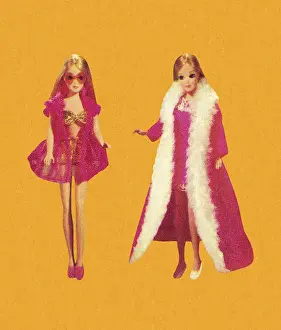 Two Fashion Dolls in Nightgowns